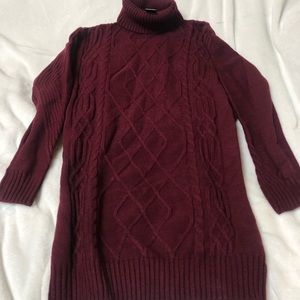 Burgundy sweater dress